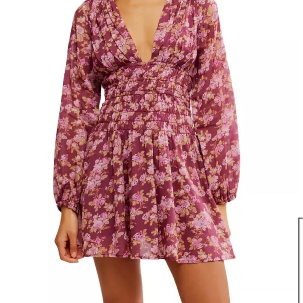 Free People Keep You Mine Printed Mini Dress NWT